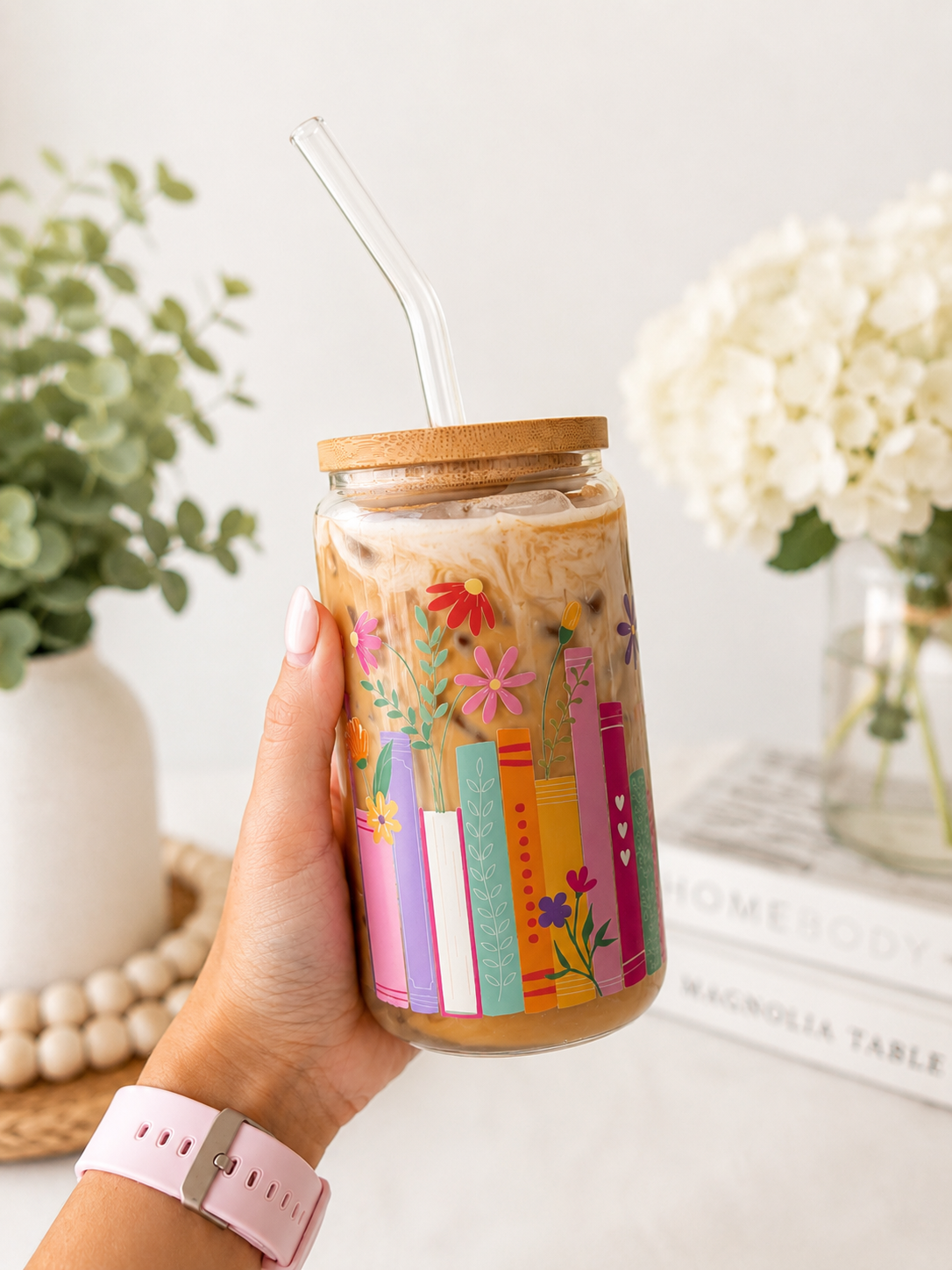 Blooming Books Glass Cup