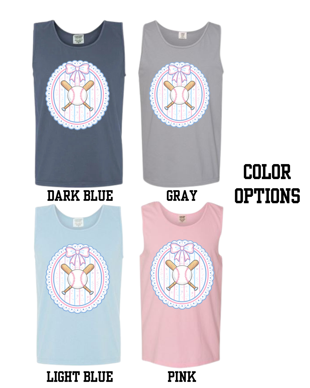 Ballpark Beauty Tank - Pink, White & Blue