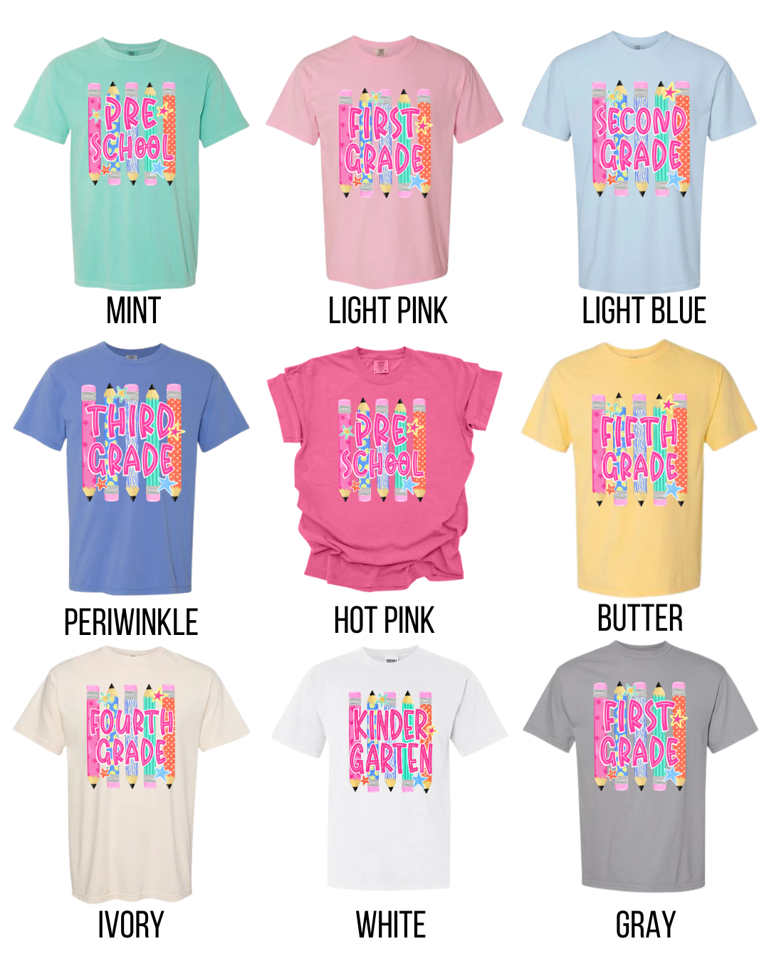 Grade Level Groovy Pencil Tee