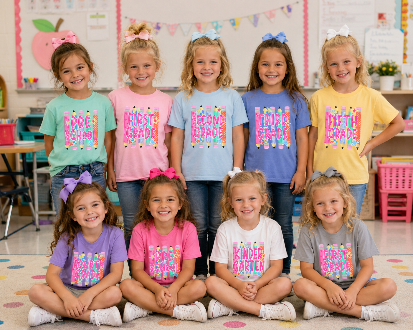 Grade Level Groovy Pencil Tee Youth
