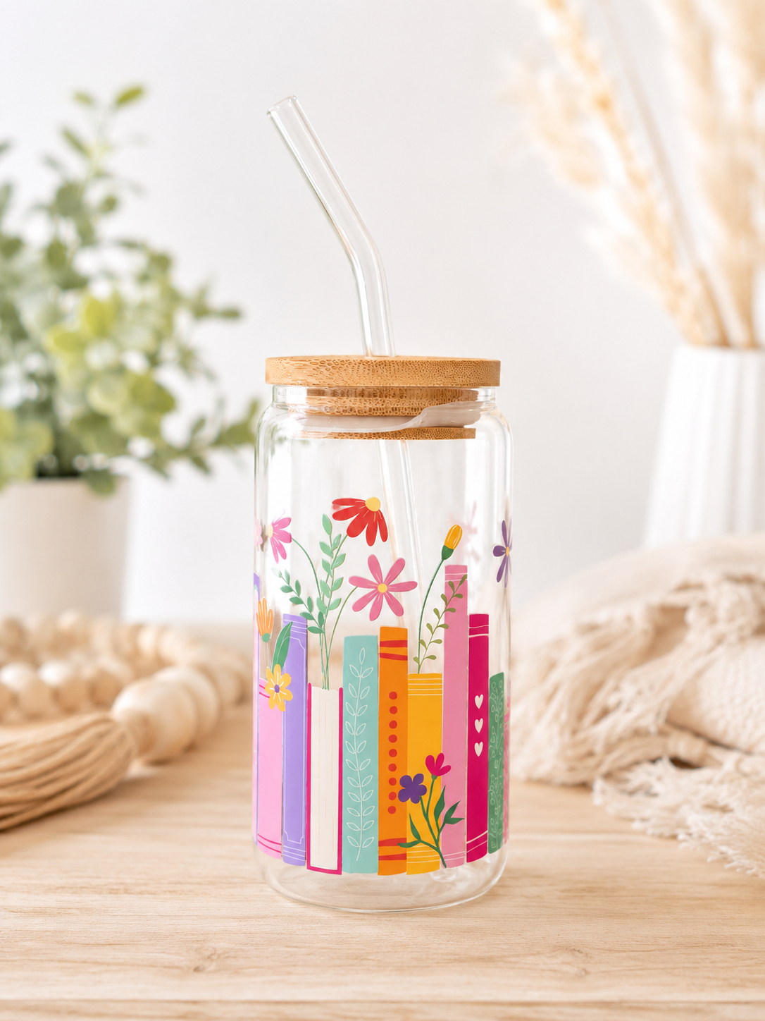 Blooming Books Glass Cup