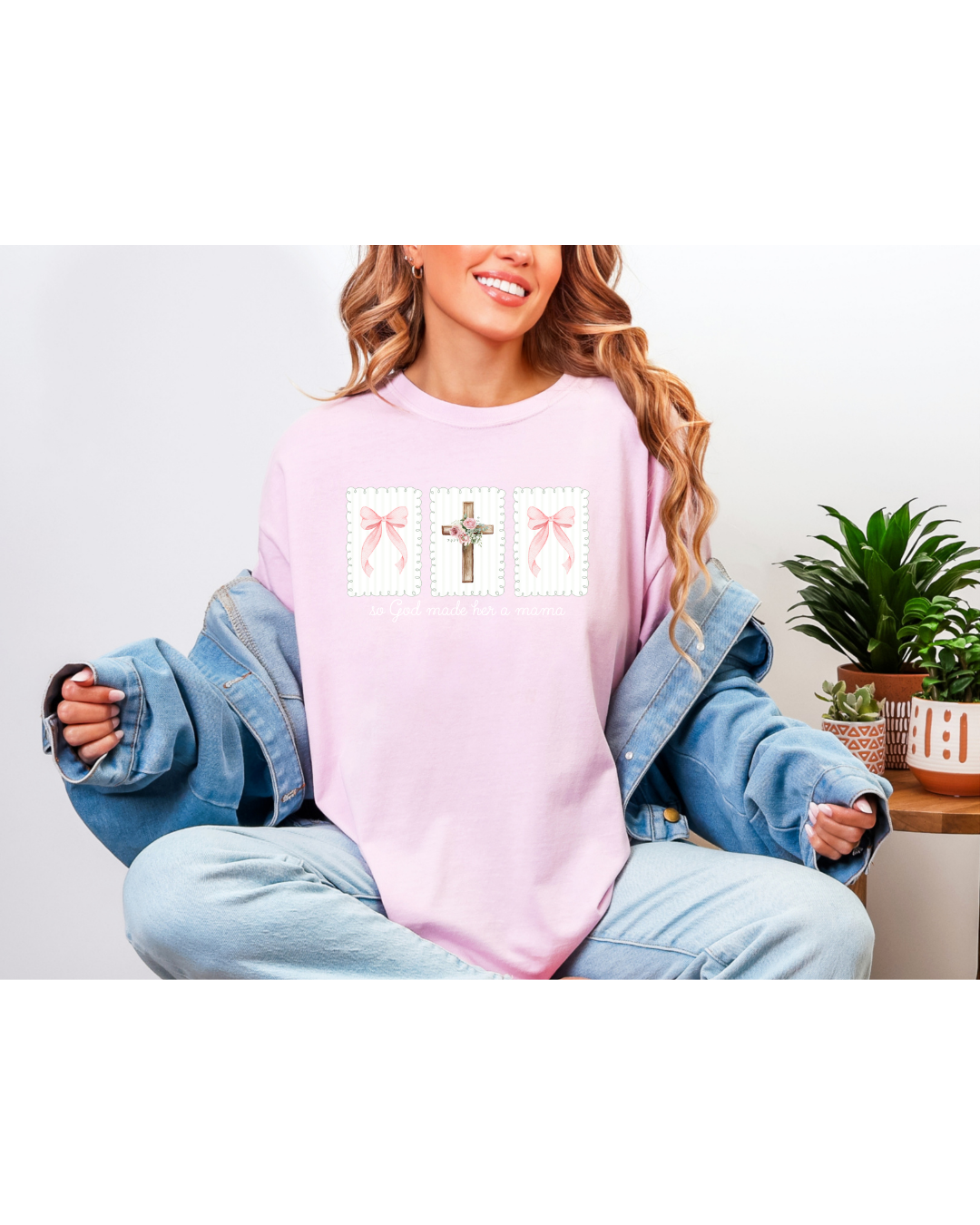 So God Made Her a Mama - Pink Tee