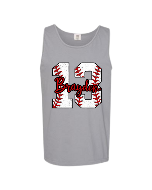 Personalized Baseball Stitch Tank