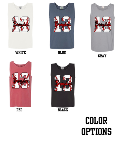 Personalized Baseball Stitch Tank