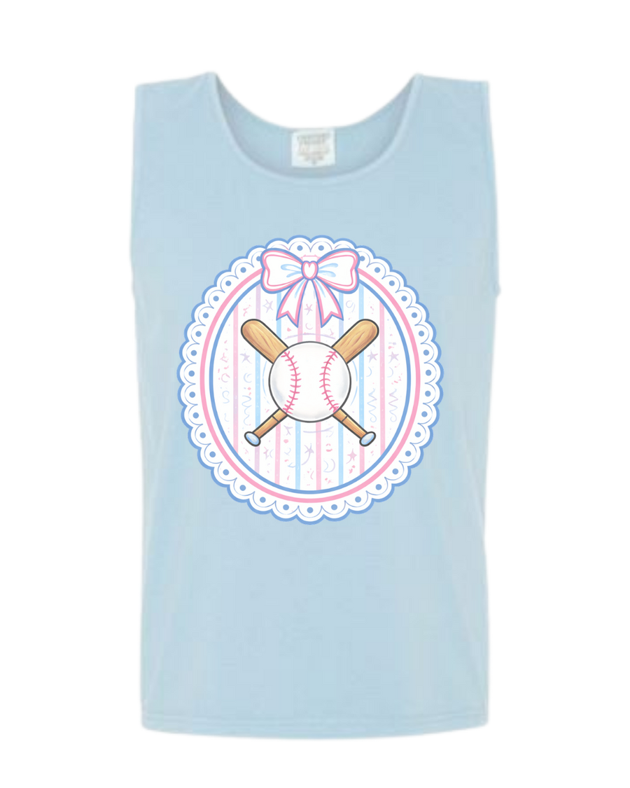 Ballpark Beauty Tank - Pink, White & Blue