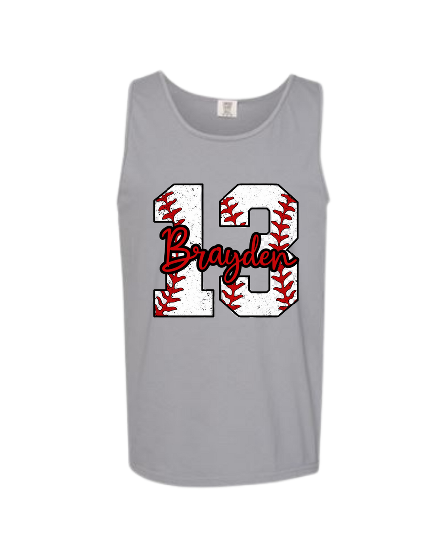 Personalized Baseball Stitch Tank