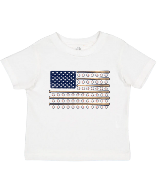 Red, White & Baseball Kids Tee