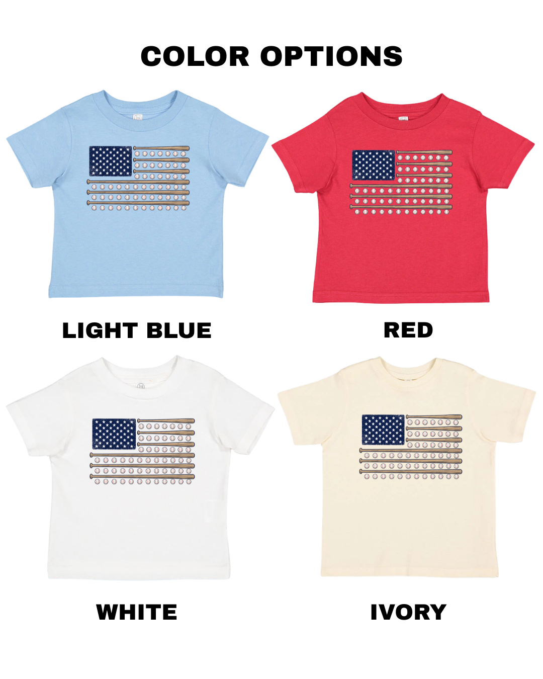 Red, White & Baseball Kids Tee
